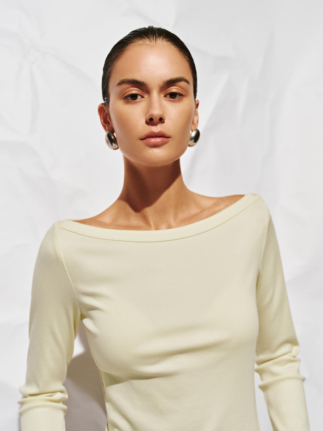 Off-the-Shoulder Long Sleeve T-Shirts