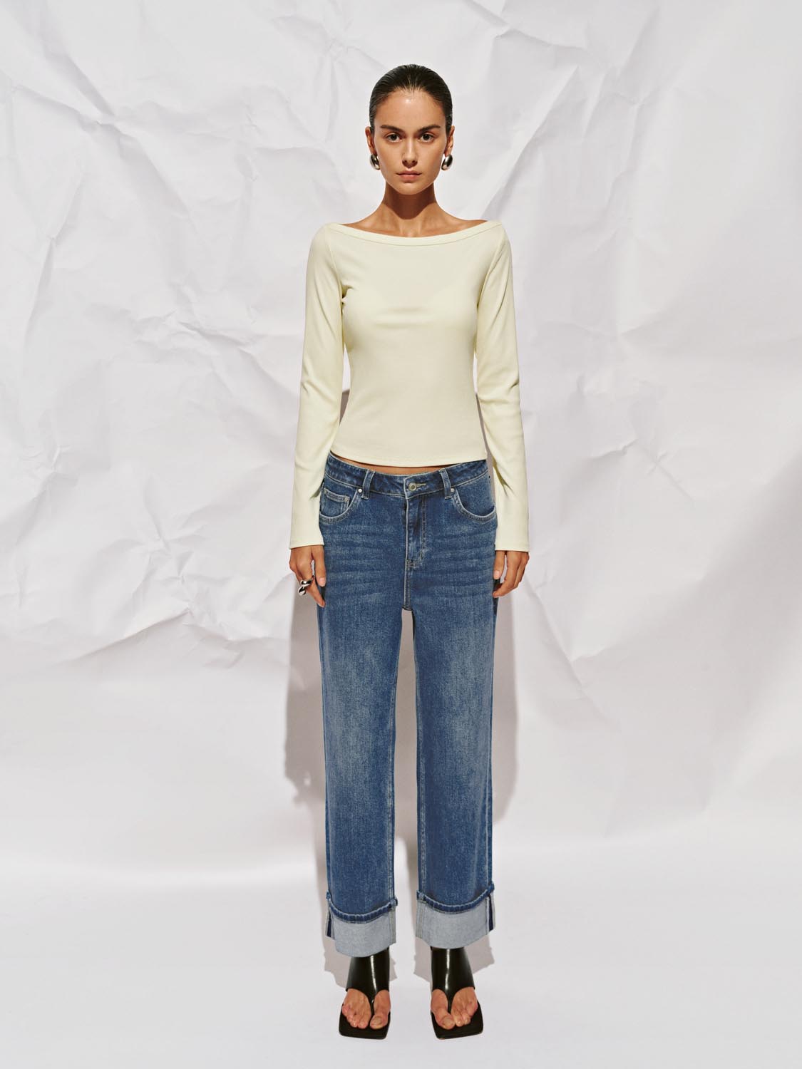 Off-the-Shoulder Long Sleeve T-Shirts