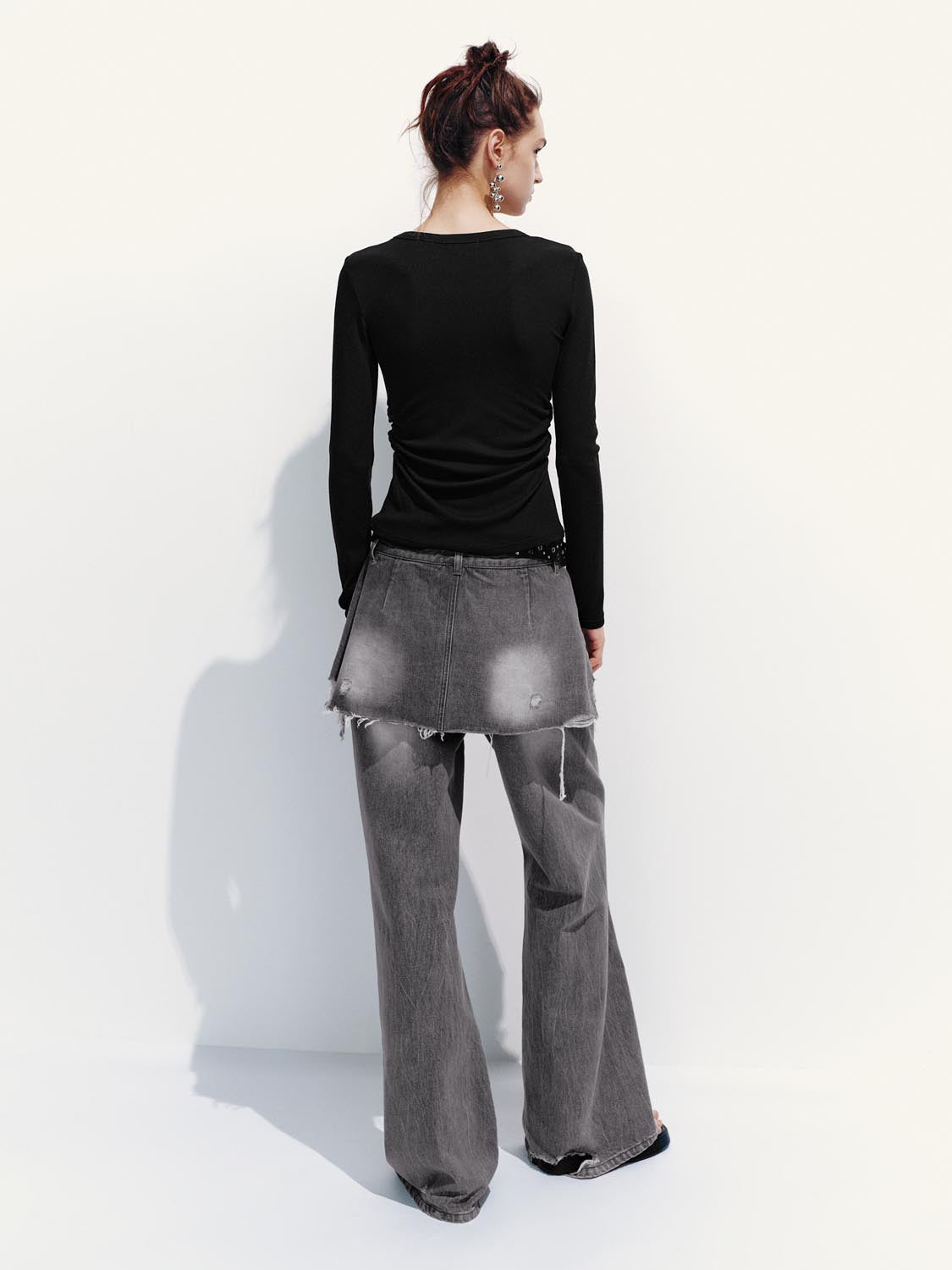 Ruched Long Sleeve T-Shirts