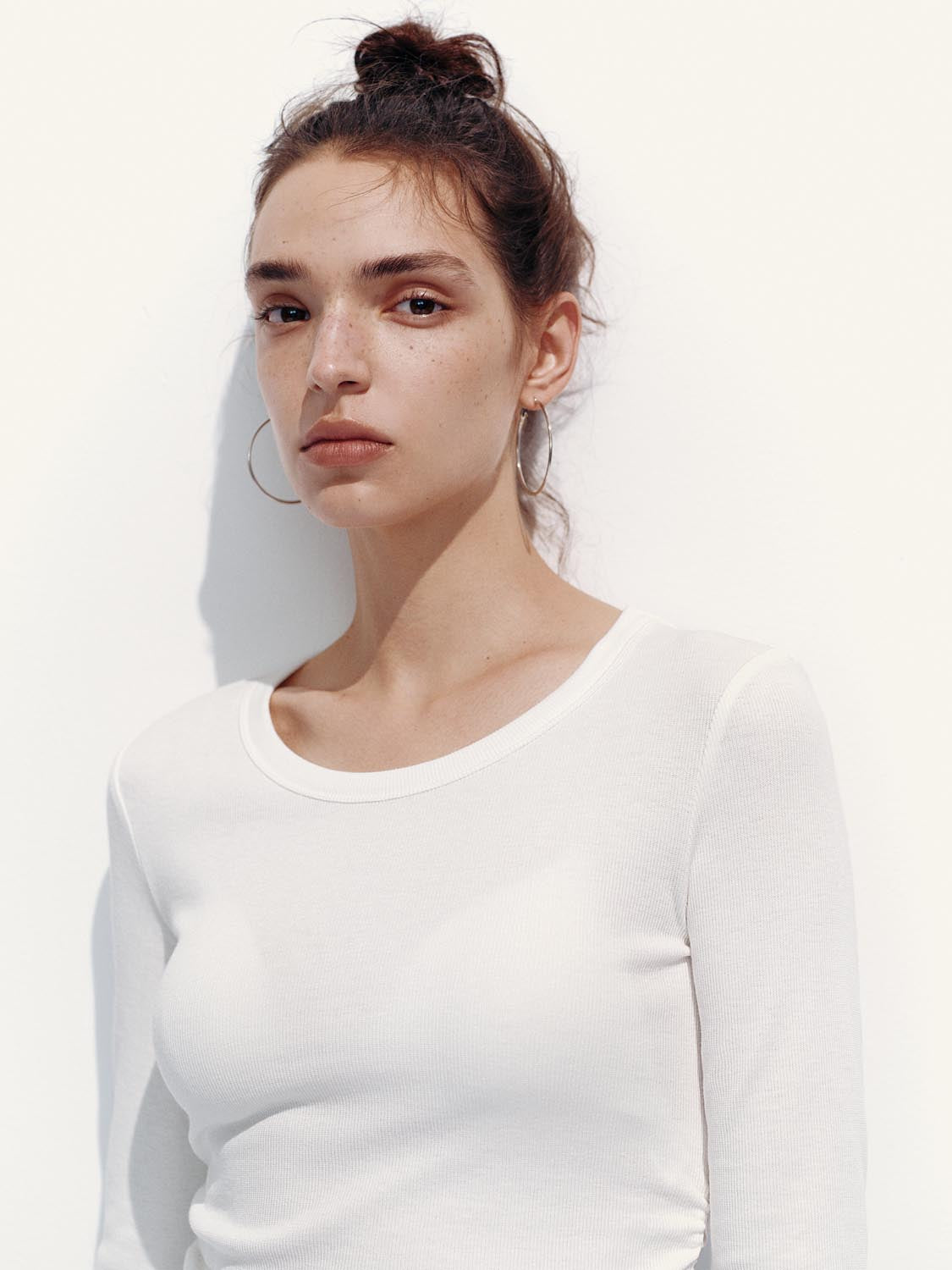 Ruched Long Sleeve T-Shirts