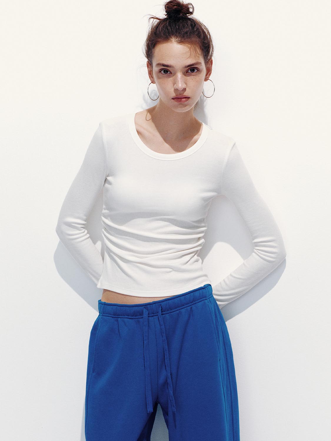 Ruched Long Sleeve T-Shirts