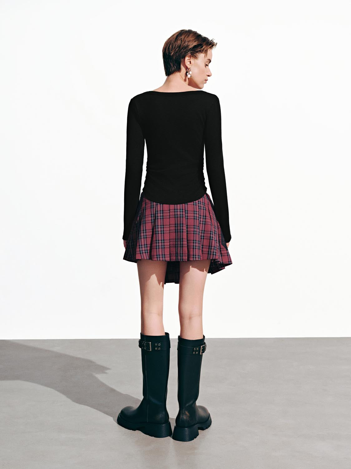 Cinch Waist Long Sleeve T-Shirts