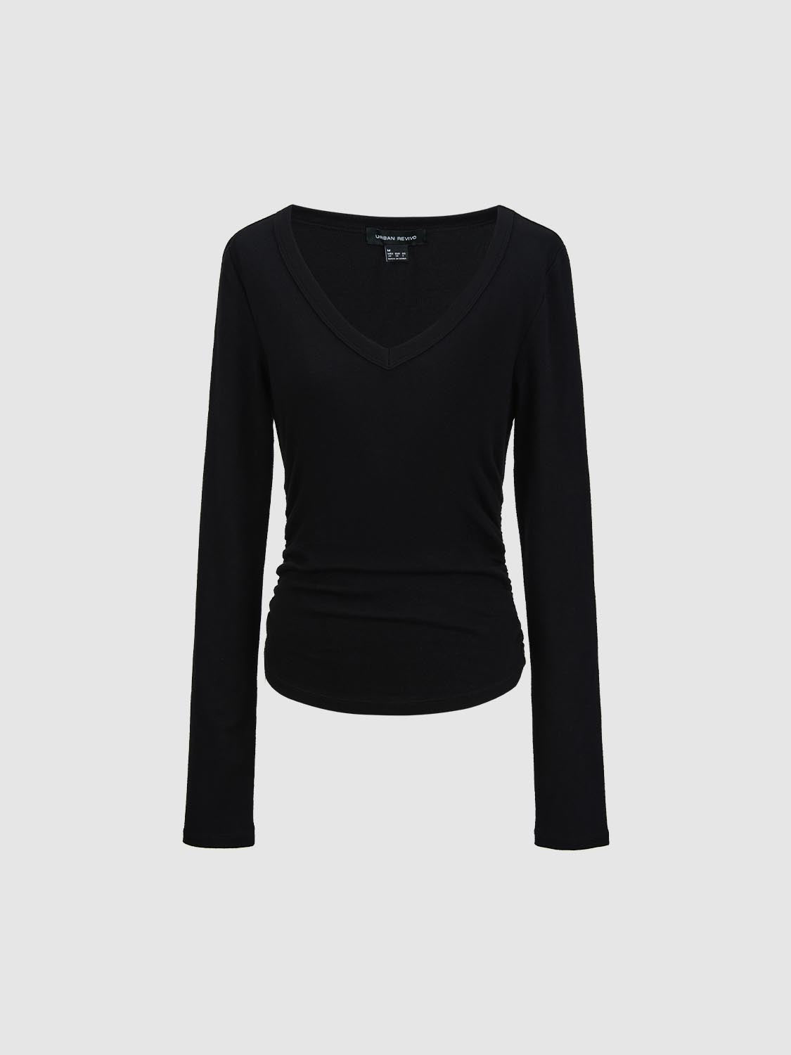 Cinch Waist Long Sleeve T-Shirts