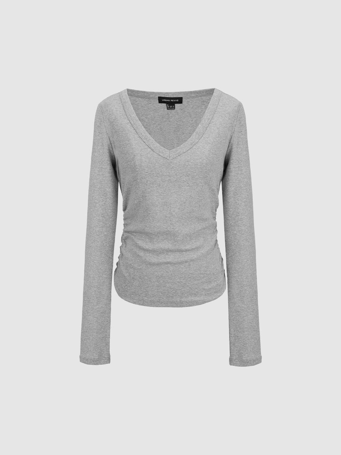 Cinch Waist Long Sleeve T-Shirts