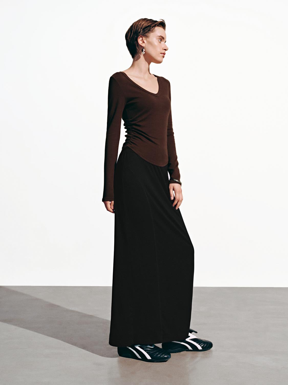 Cinch Waist Long Sleeve T-Shirts