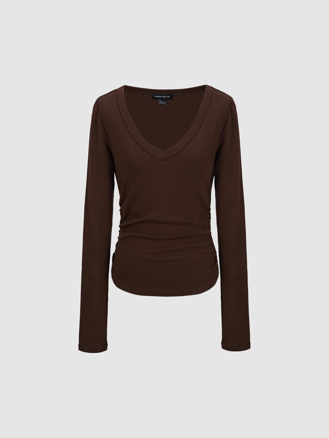 Cinch Waist Long Sleeve T-Shirts