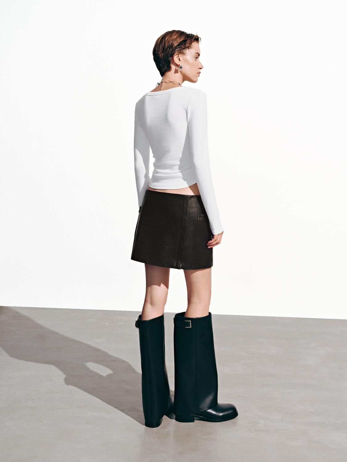 Cinch Waist Long Sleeve T-Shirts