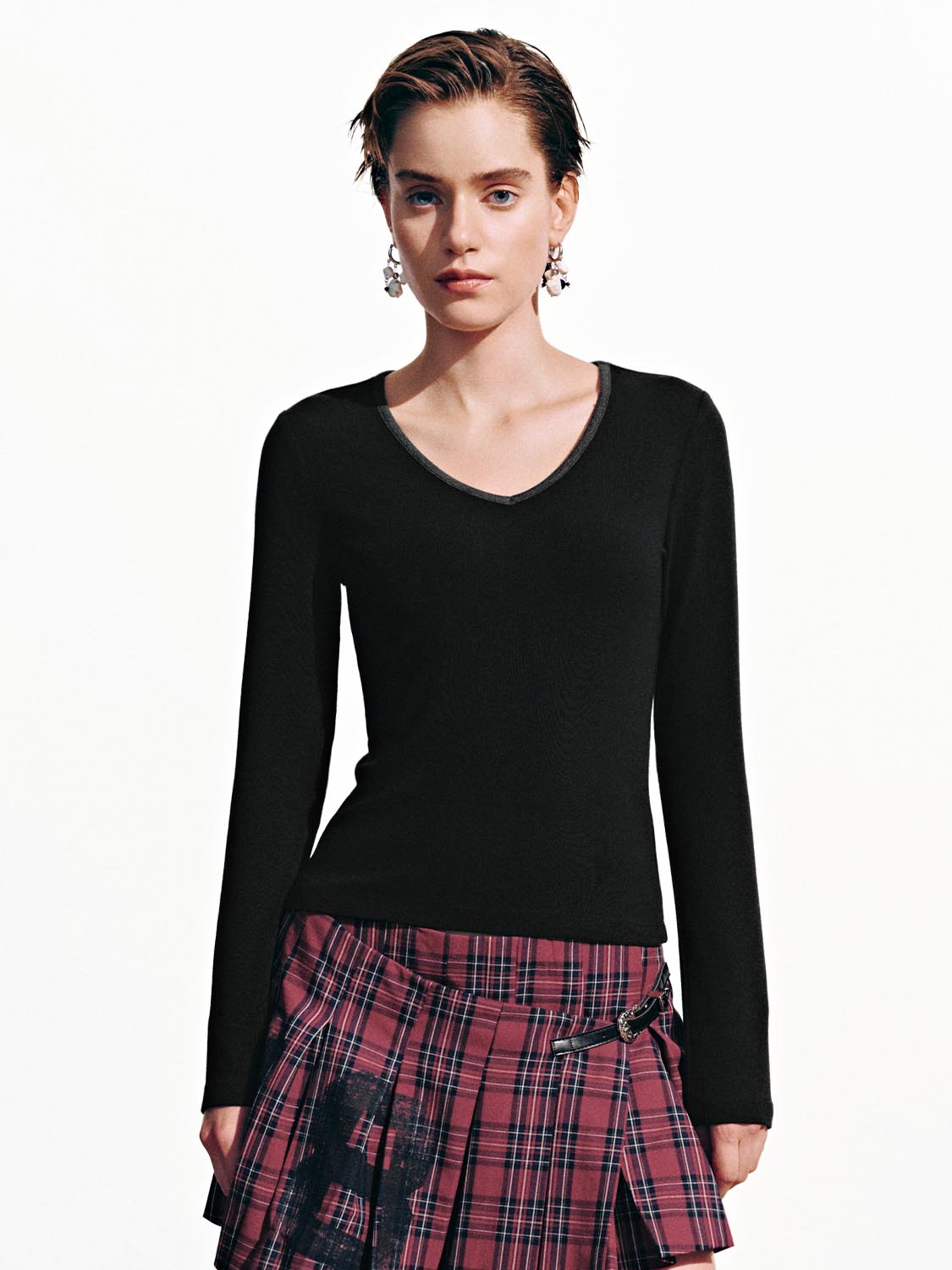 Contrast Long Sleeve T-Shirts