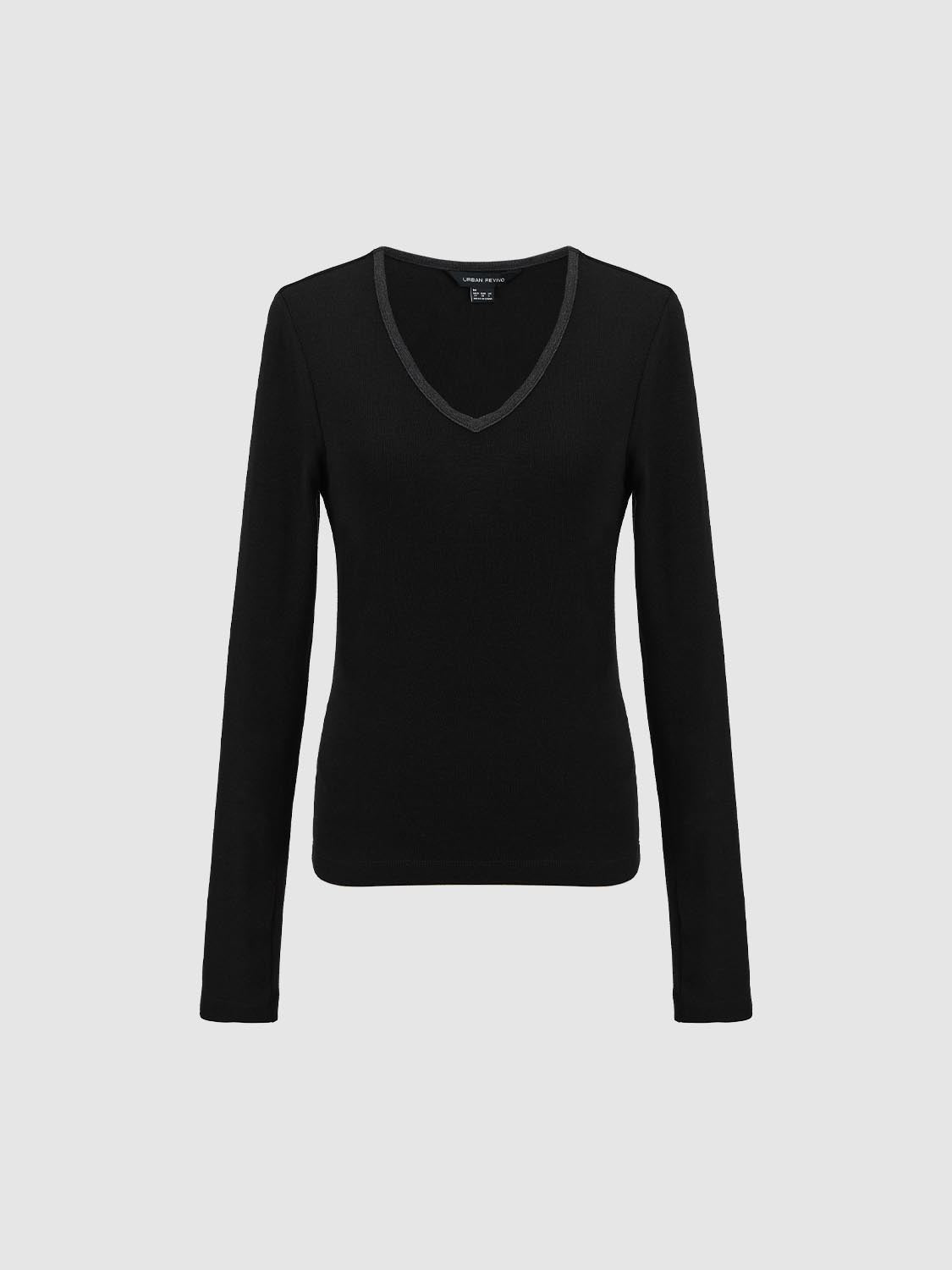 Contrast Long Sleeve T-Shirts