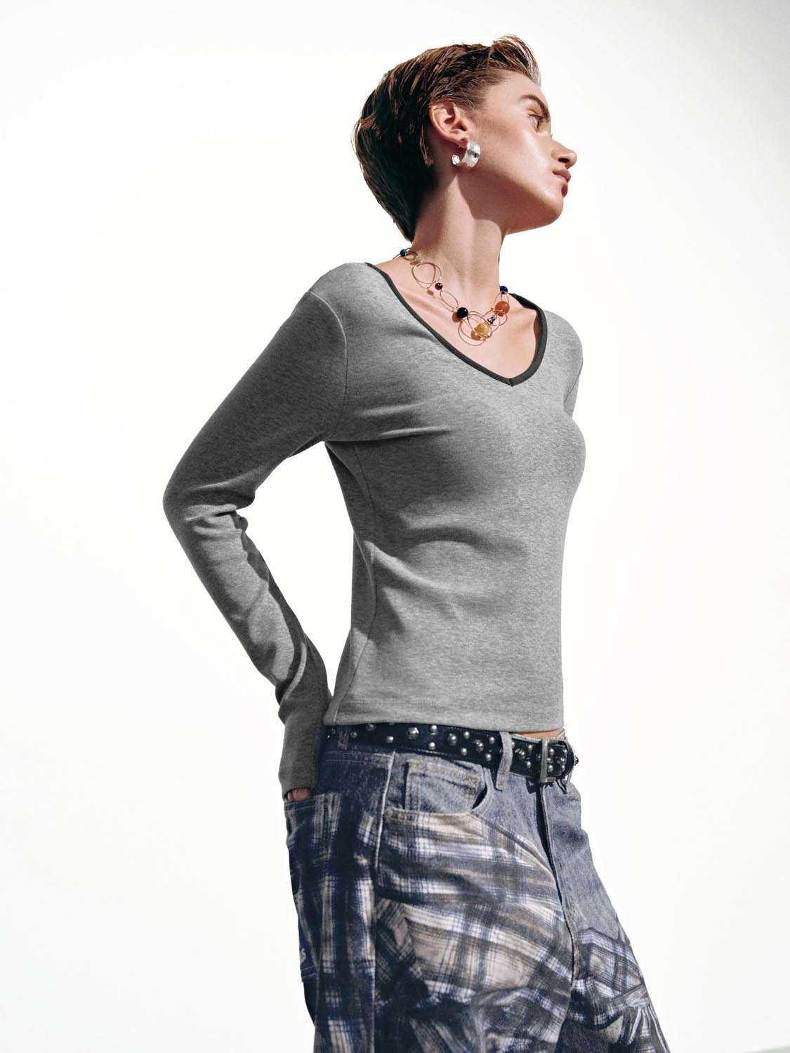 Contrast Long Sleeve T-Shirts