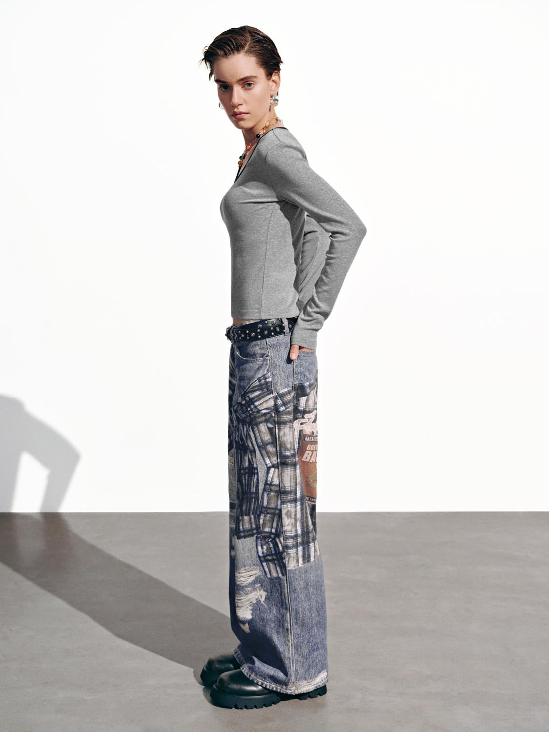 Contrast Long Sleeve T-Shirts