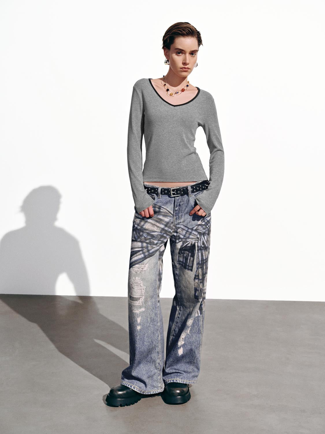 Contrast Long Sleeve T-Shirts