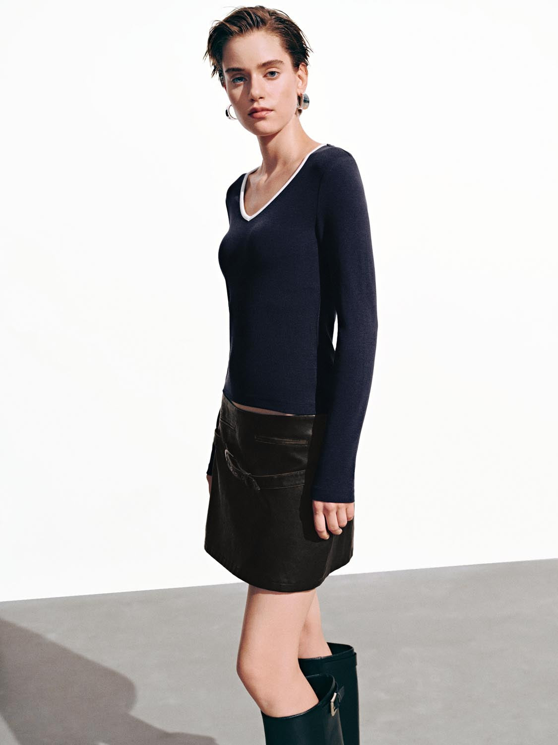 Contrast Long Sleeve T-Shirts