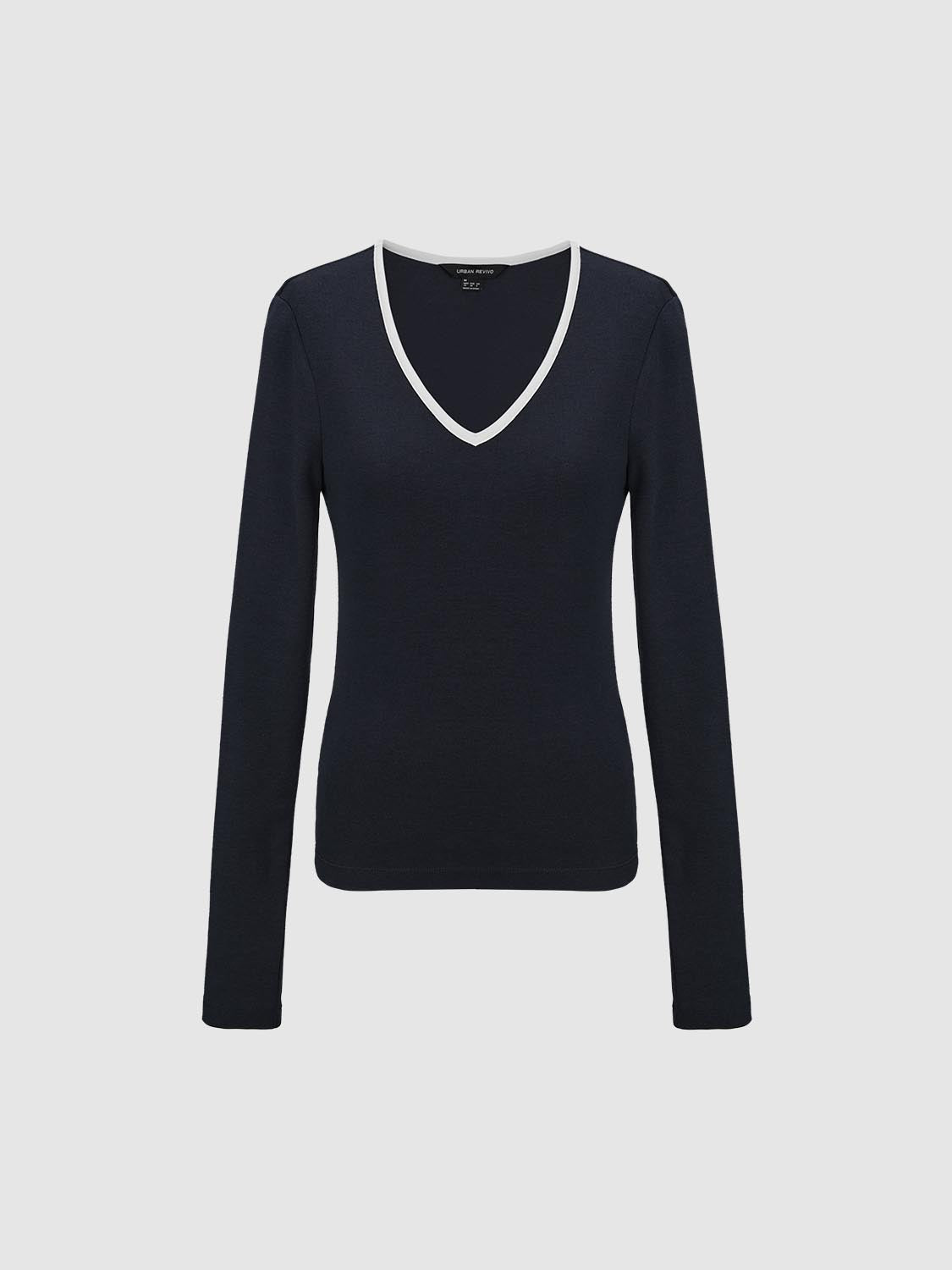 Contrast Long Sleeve T-Shirts