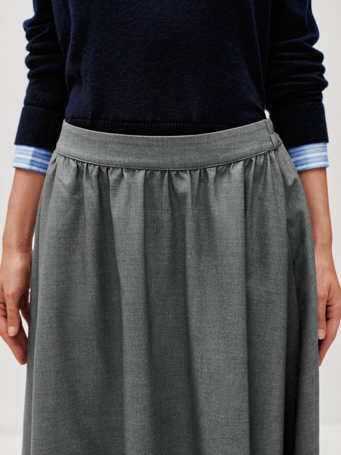Crinckle Circle A-Line Midi Skirts