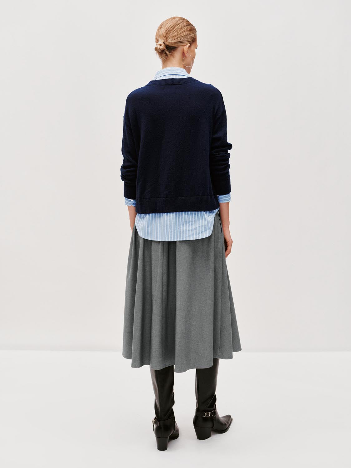 Crinckle Circle A-Line Midi Skirts