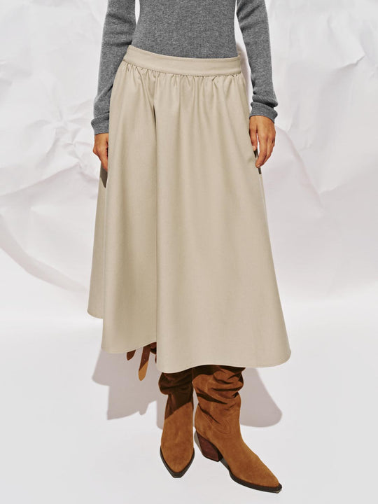 Crinckle Circle A-Line Midi Skirts