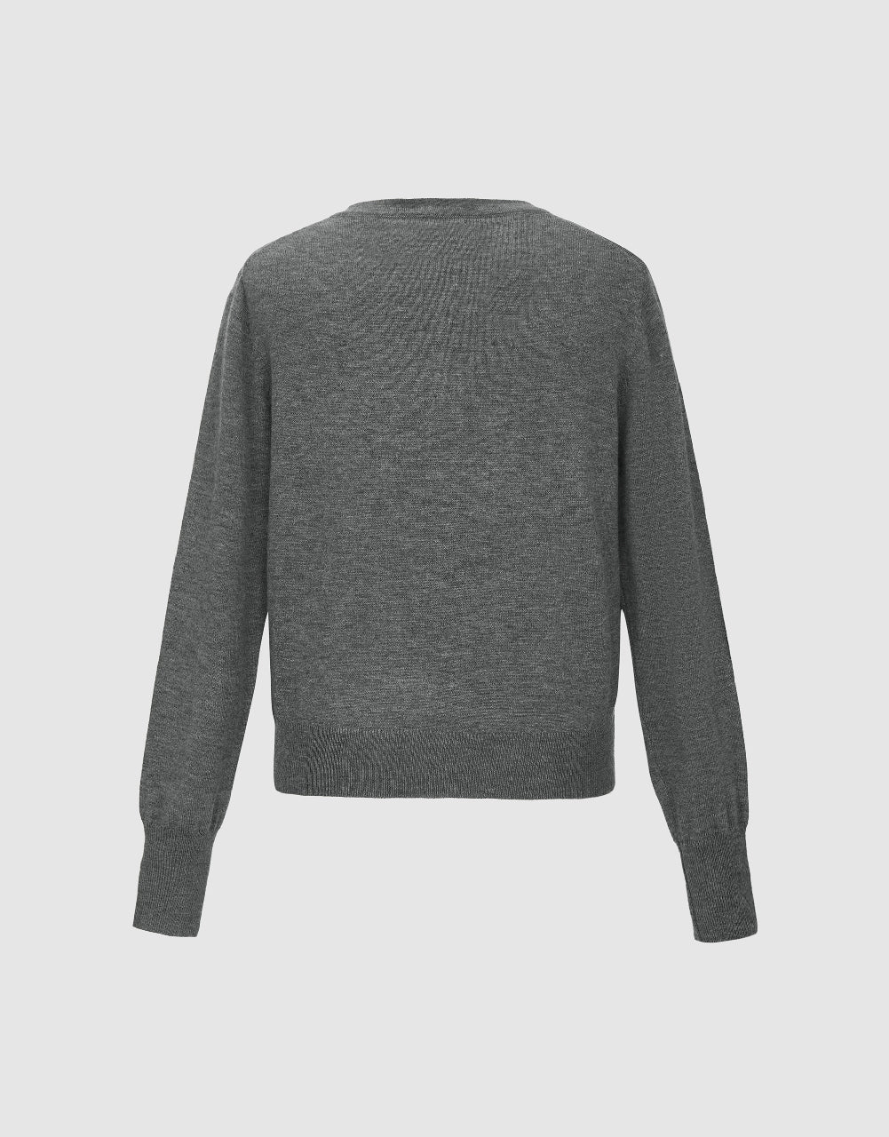 Pressed Button Crew Neck Knitted Cardigan