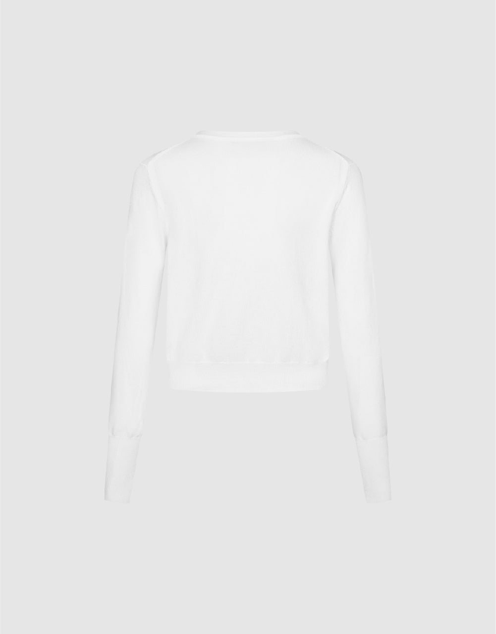 Pressed Button Crew Neck Knitted Cardigan