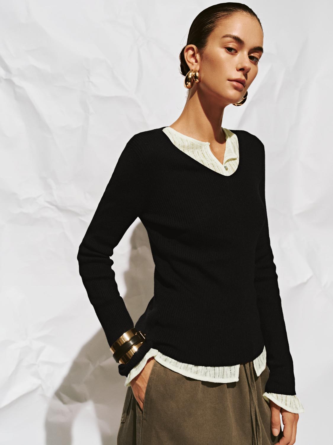 Long Sleeve Knitted T-Shirts