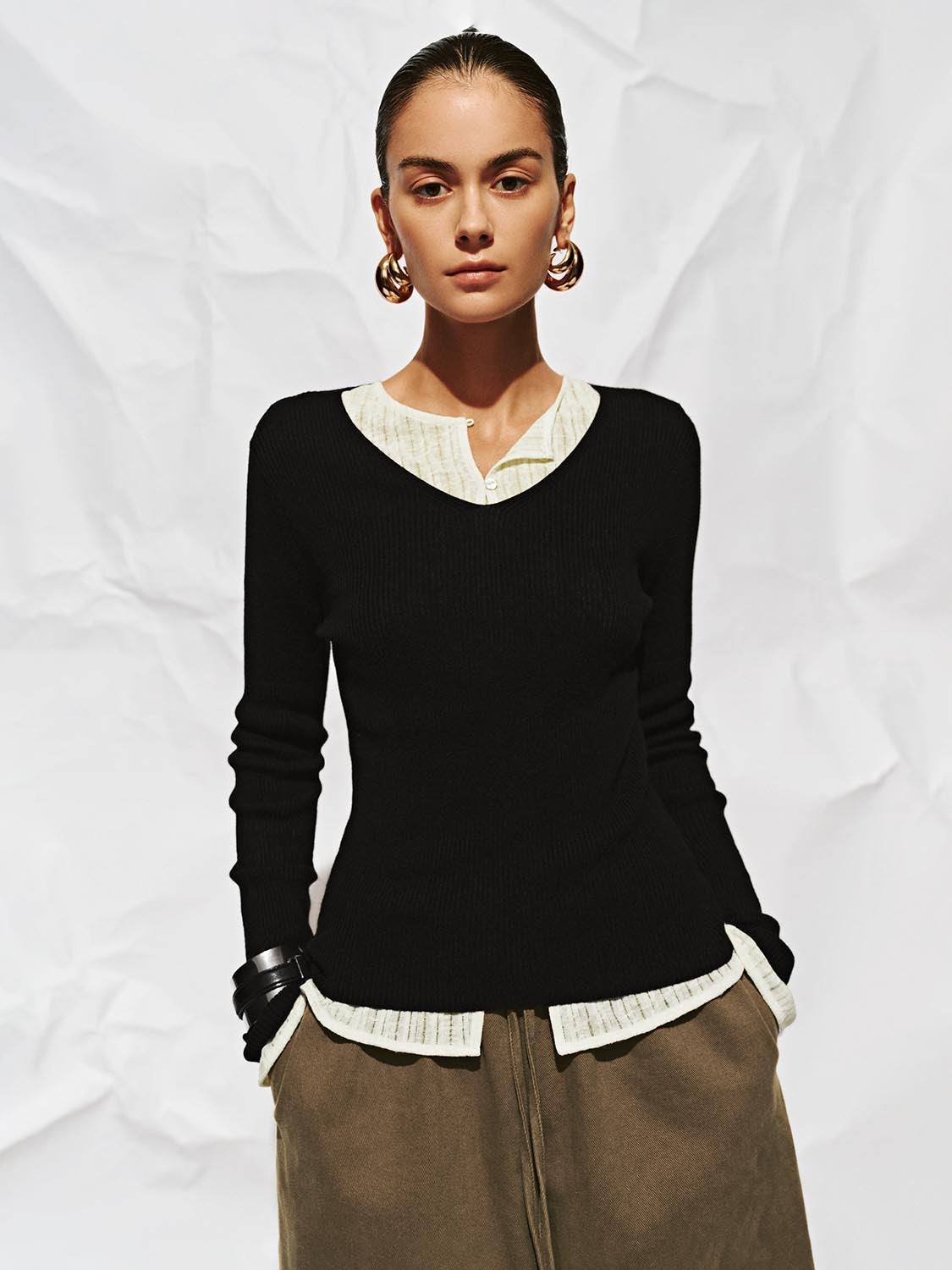 Long Sleeve Knitted T-Shirts