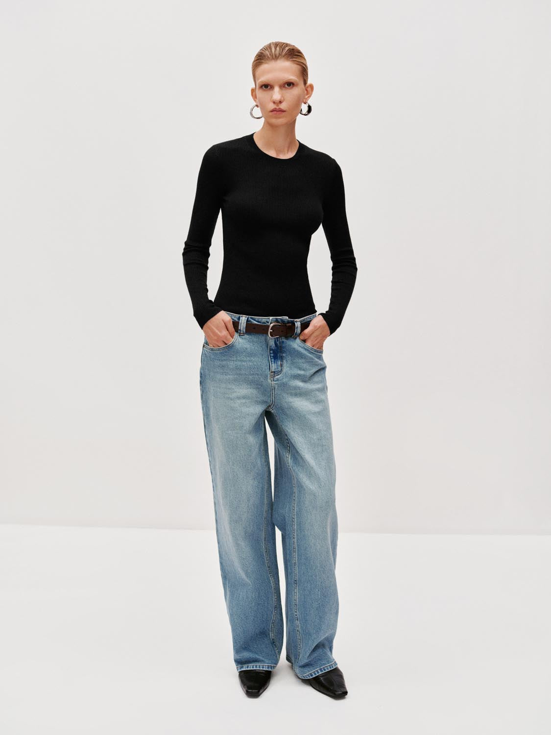 Slim Fit Long Sleeve Knitted T-Shirts