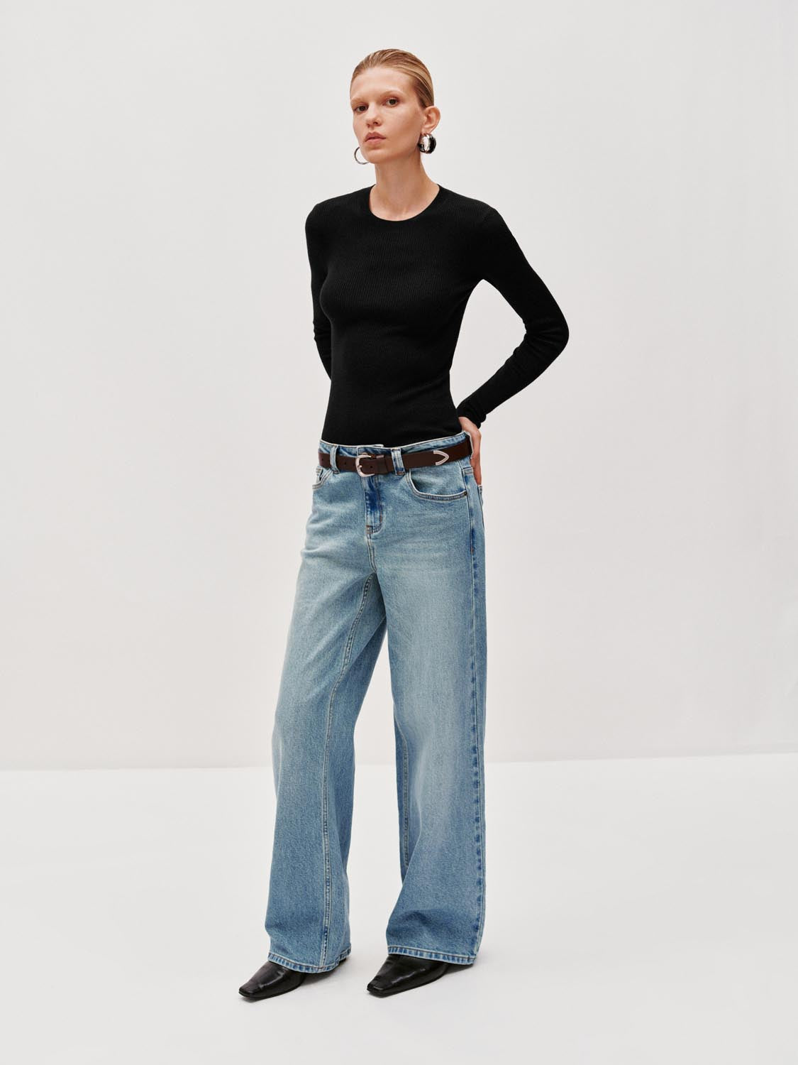 Slim Fit Long Sleeve Knitted T-Shirts