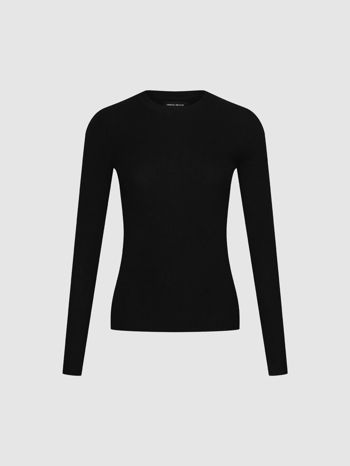 Slim Fit Long Sleeve Knitted T-Shirts