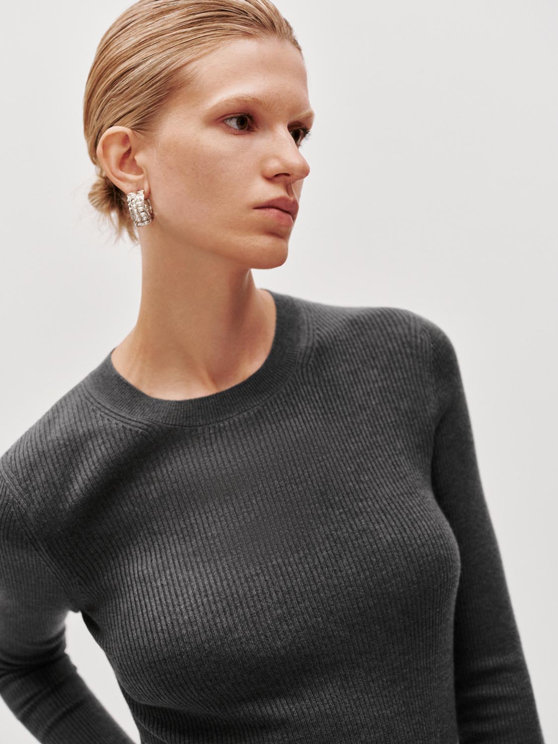 Slim Fit Long Sleeve Knitted T-Shirts