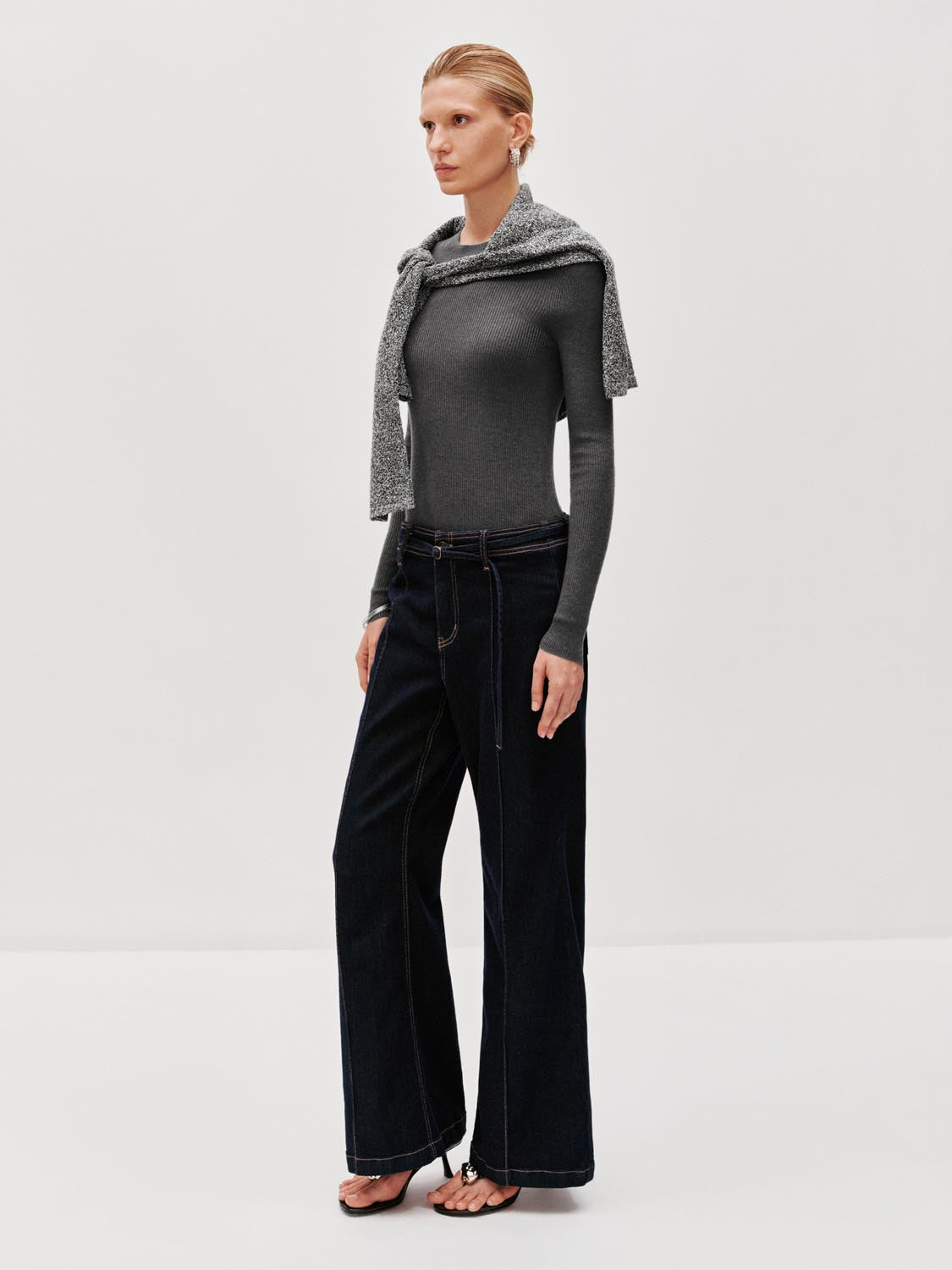 Slim Fit Long Sleeve Knitted T-Shirts