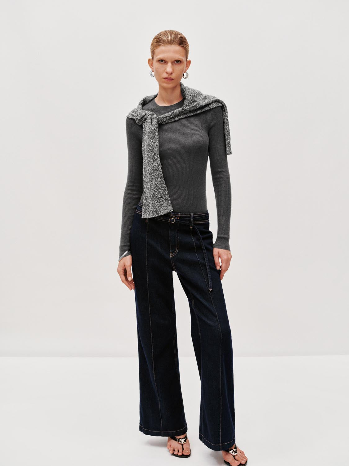 Slim Fit Long Sleeve Knitted T-Shirts