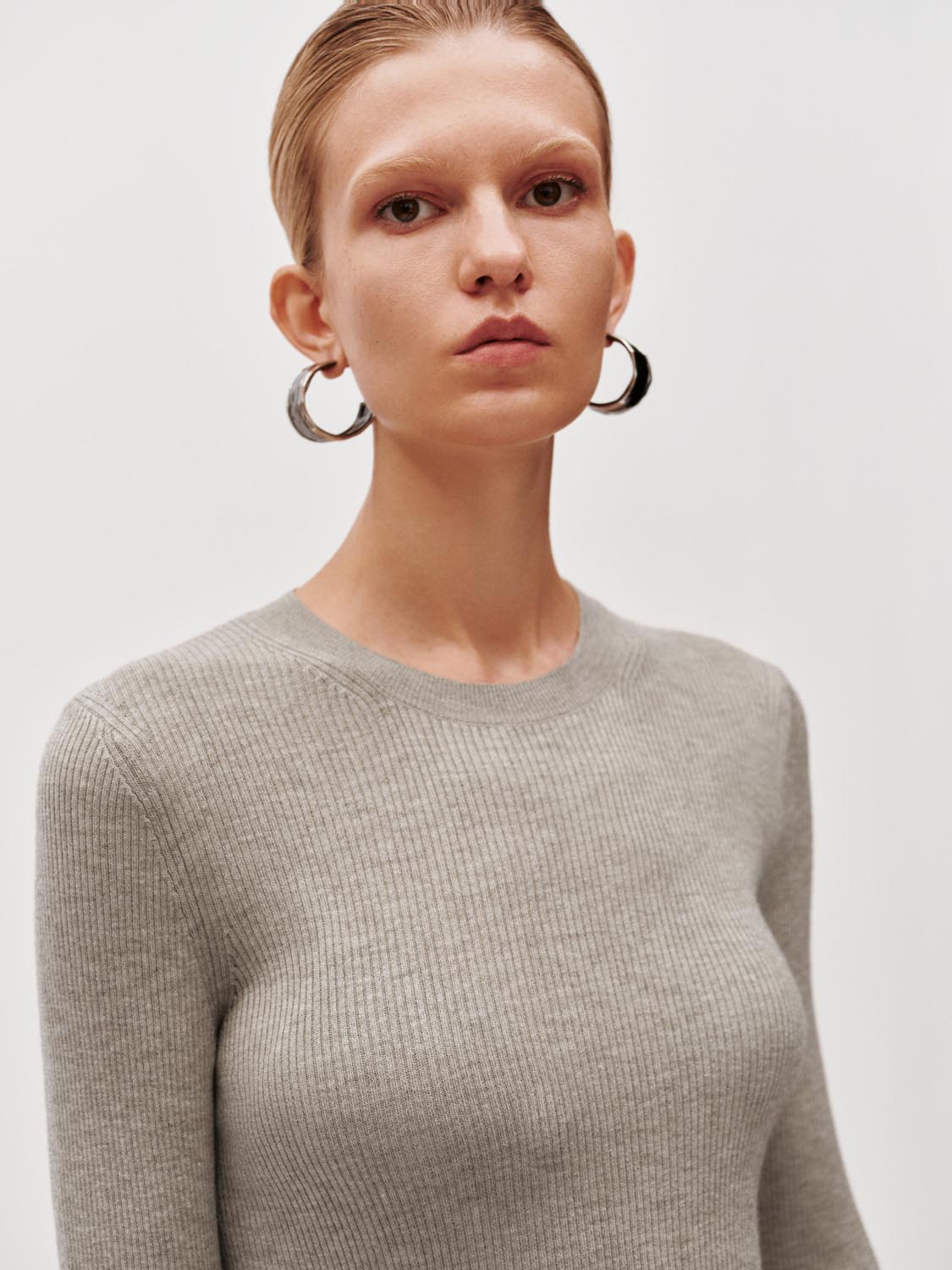 Slim Fit Long Sleeve Knitted T-Shirts