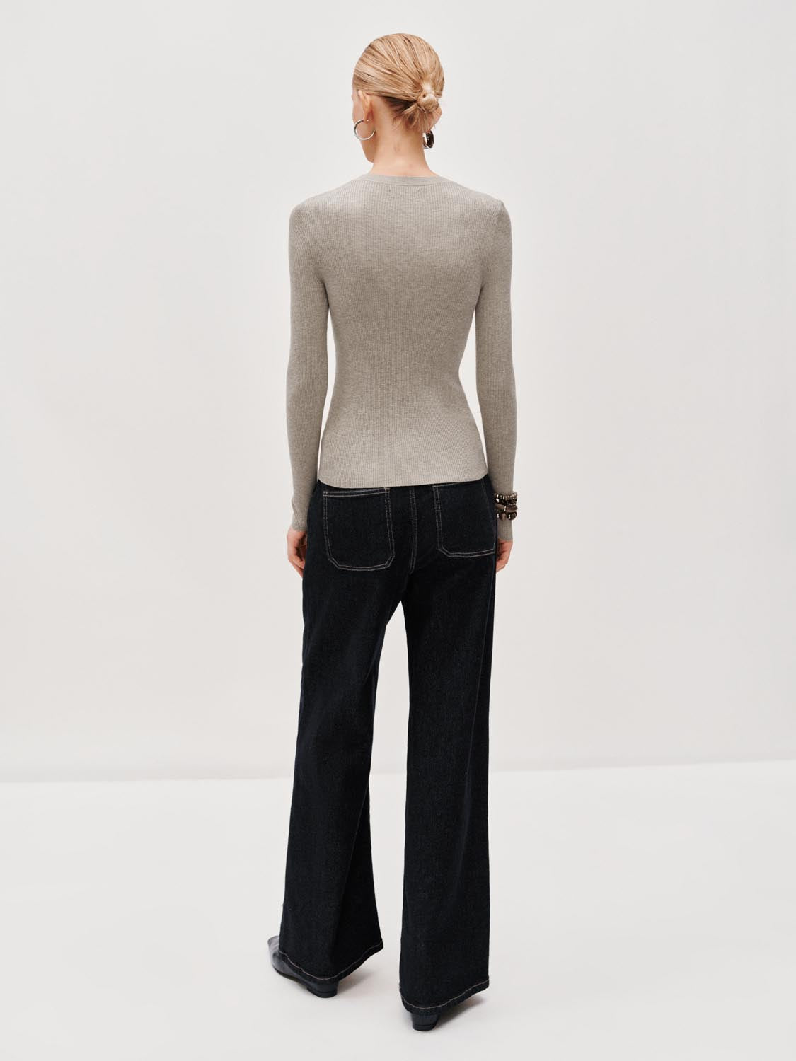 Slim Fit Long Sleeve Knitted T-Shirts