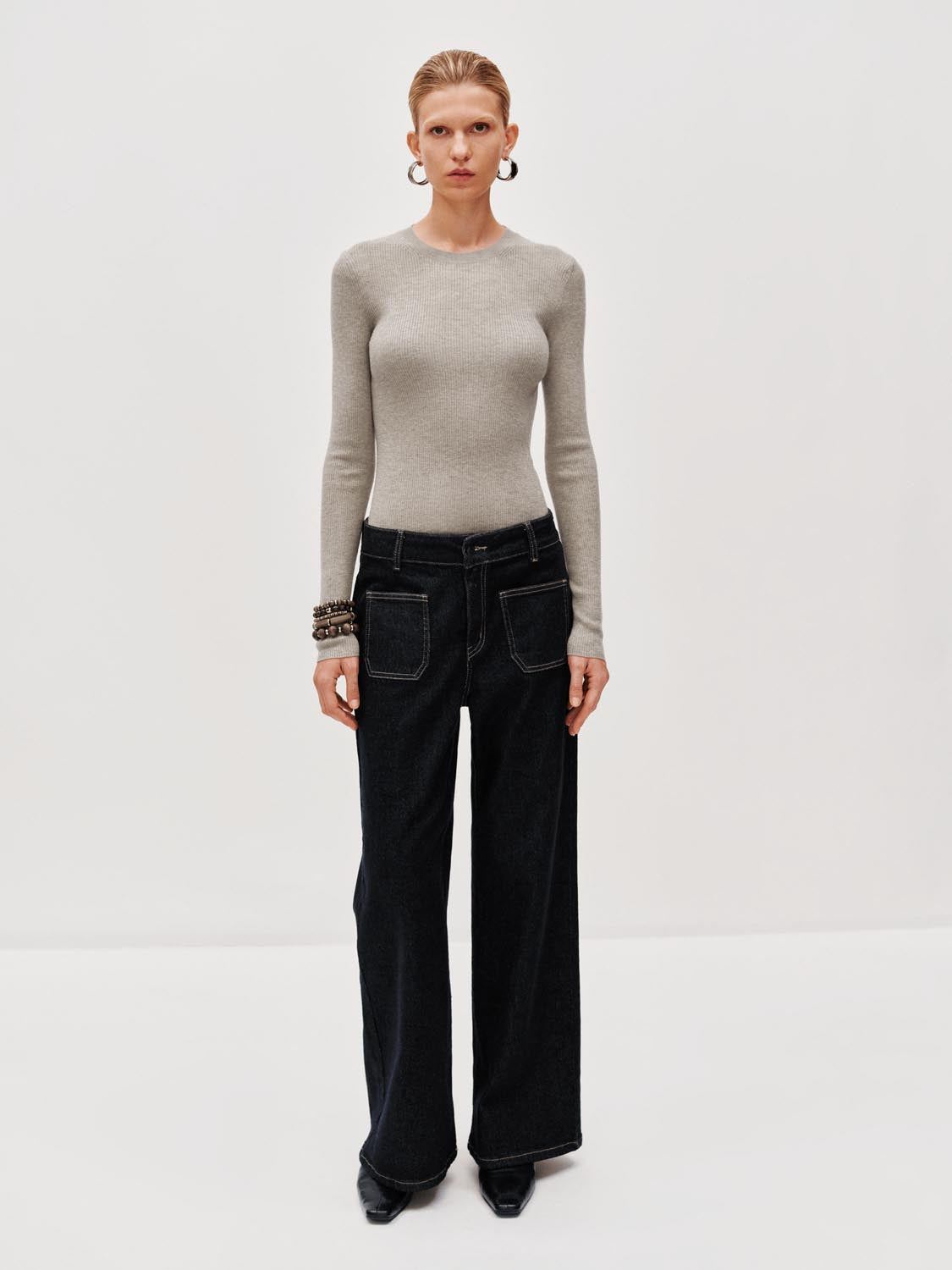 Slim Fit Long Sleeve Knitted T-Shirts