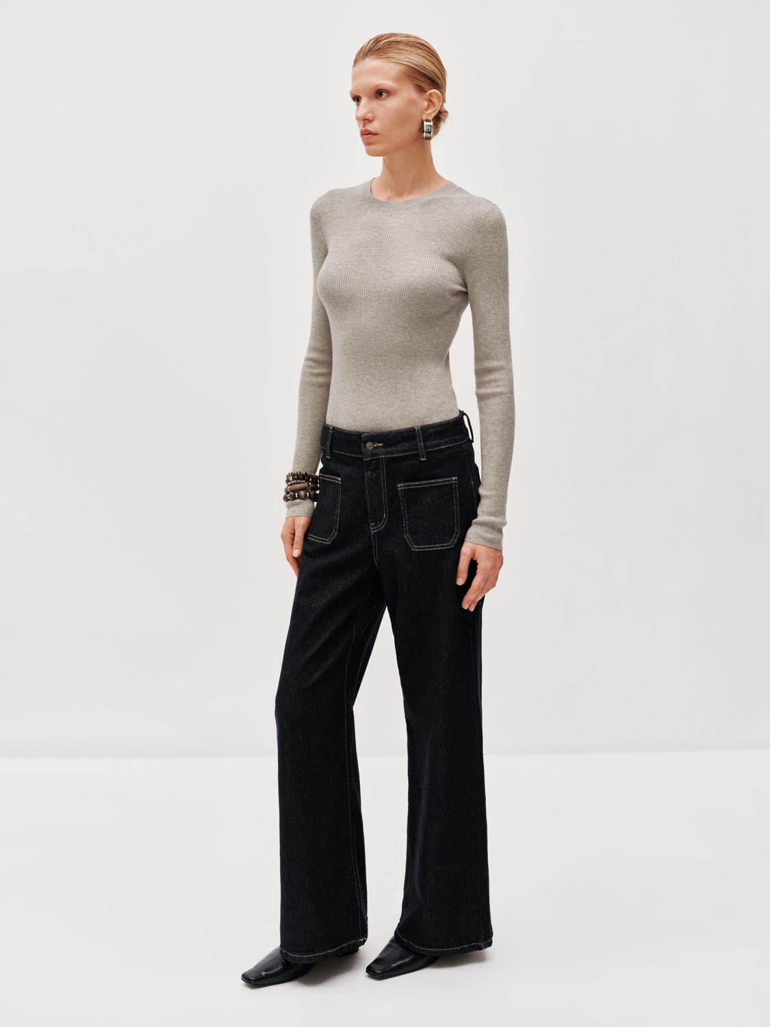 Slim Fit Long Sleeve Knitted T-Shirts