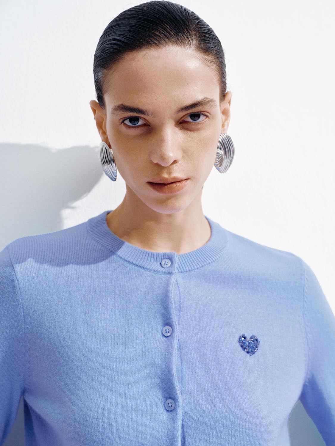 Crew Neck Knitted Cardigans