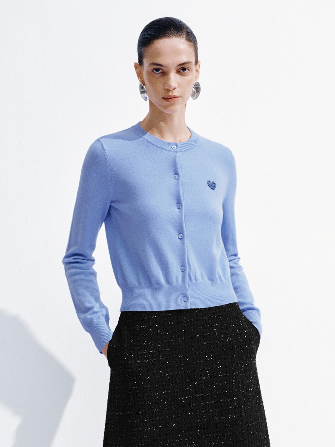 Crew Neck Knitted Cardigans