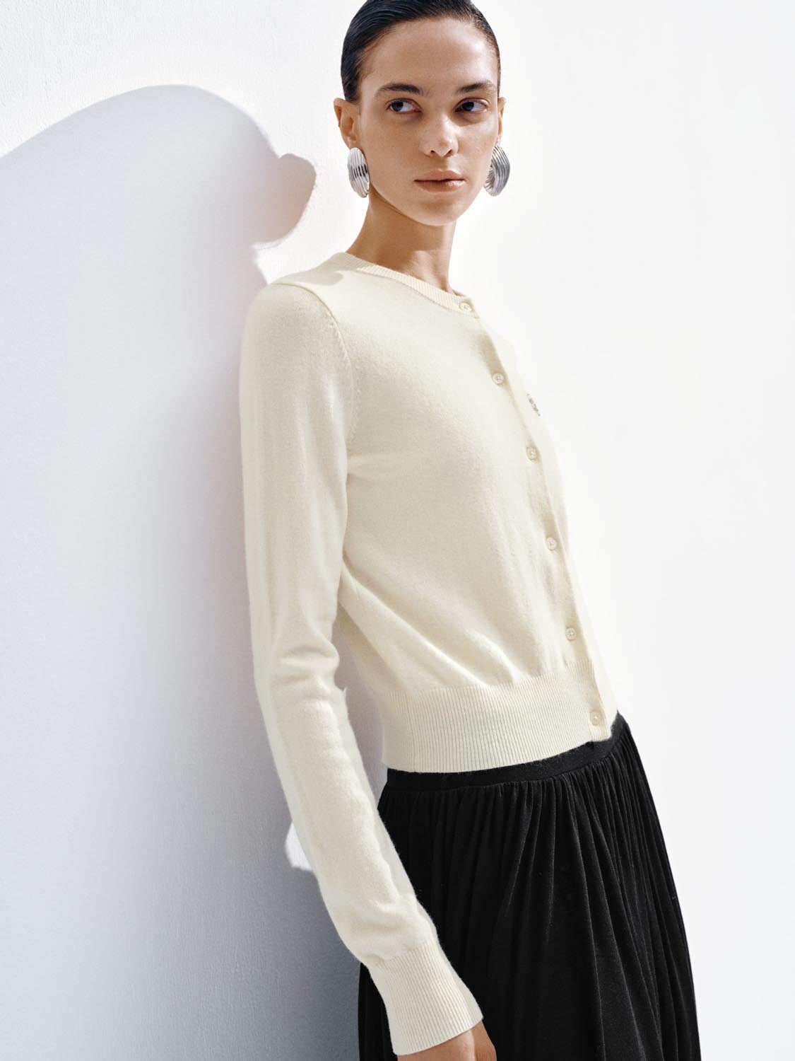 Crew Neck Knitted Cardigans