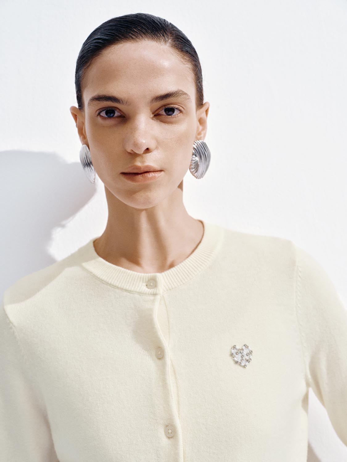 Crew Neck Knitted Cardigans