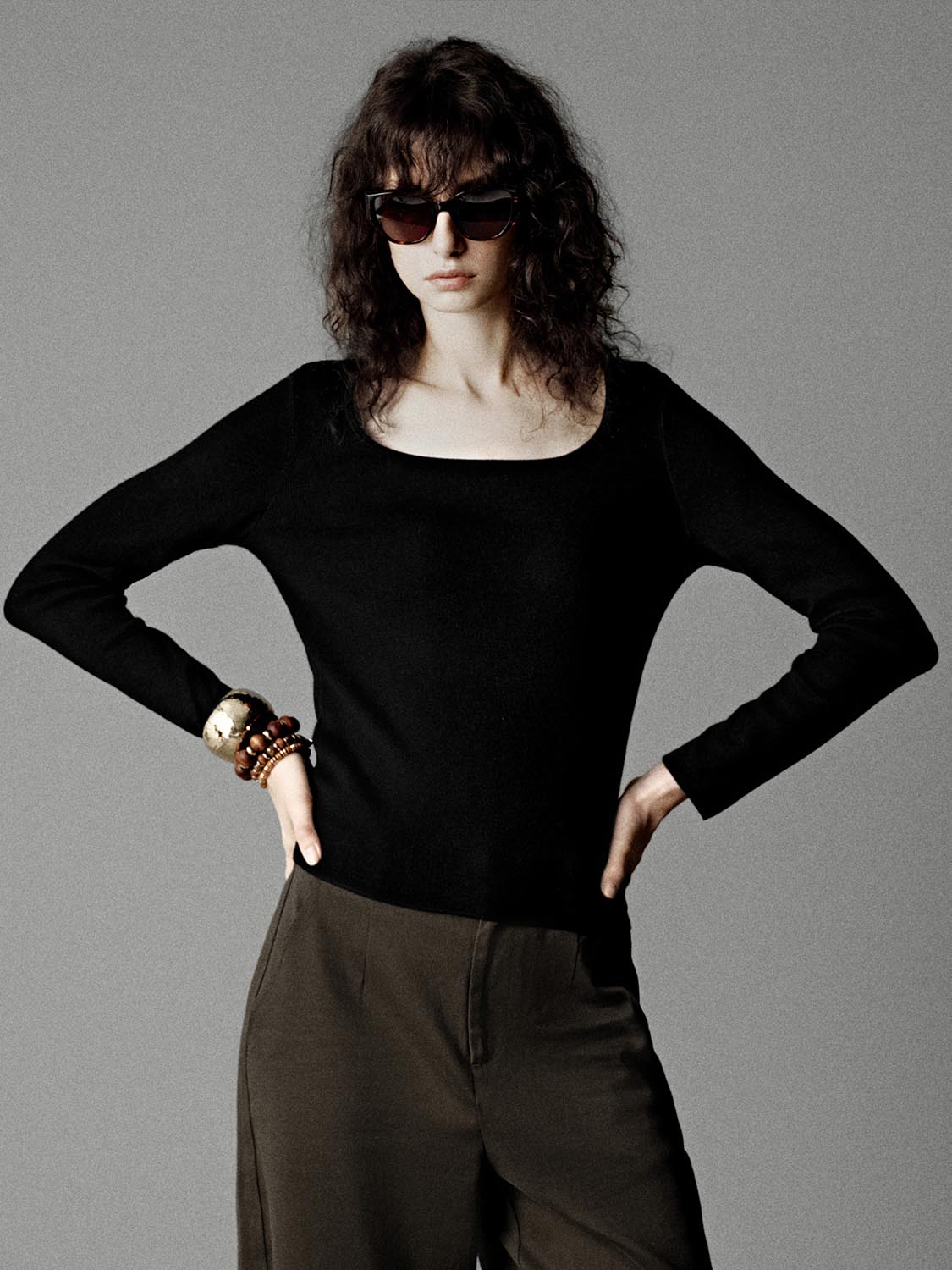 Scoop Neck Knitted T-Shirts