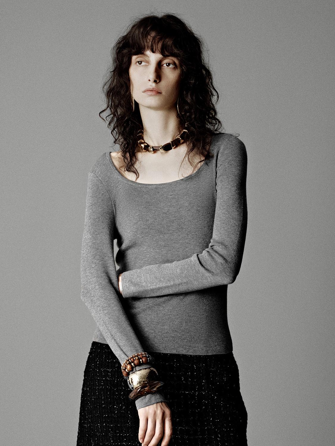 Scoop Neck Knitted T-Shirts