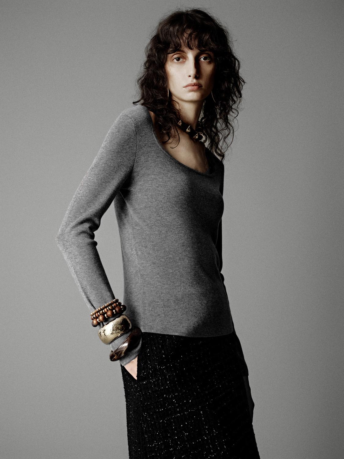 Scoop Neck Knitted T-Shirts