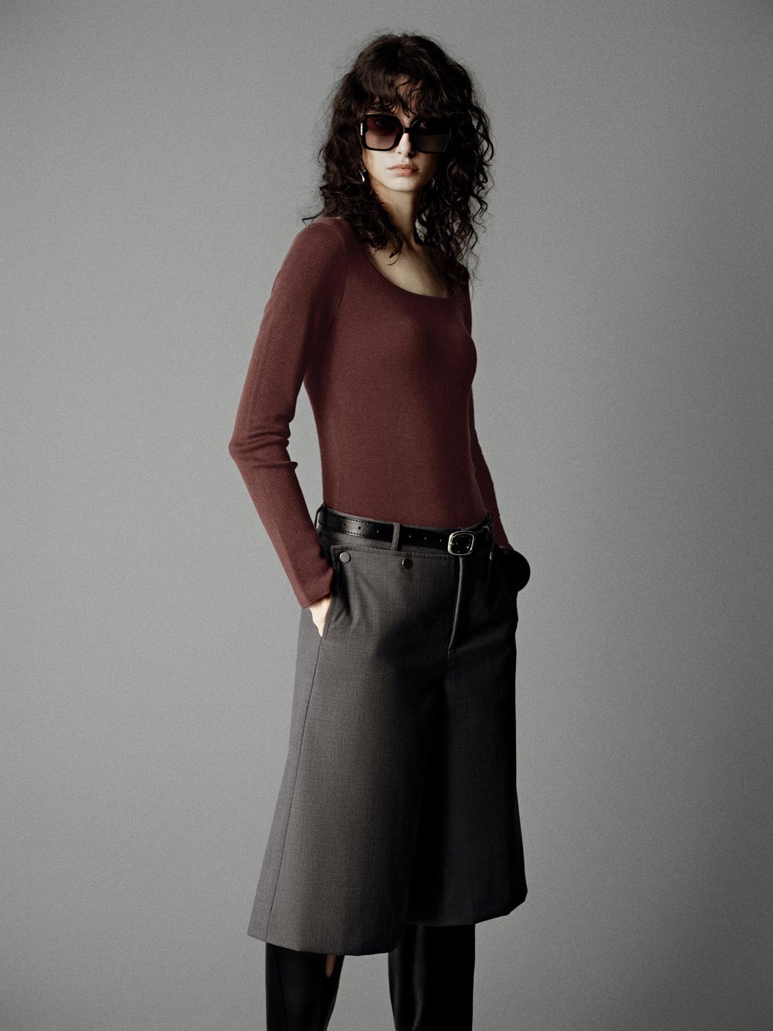 Scoop Neck Knitted T-Shirts