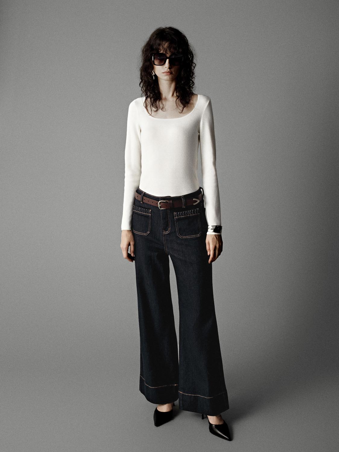 Scoop Neck Knitted T-Shirts