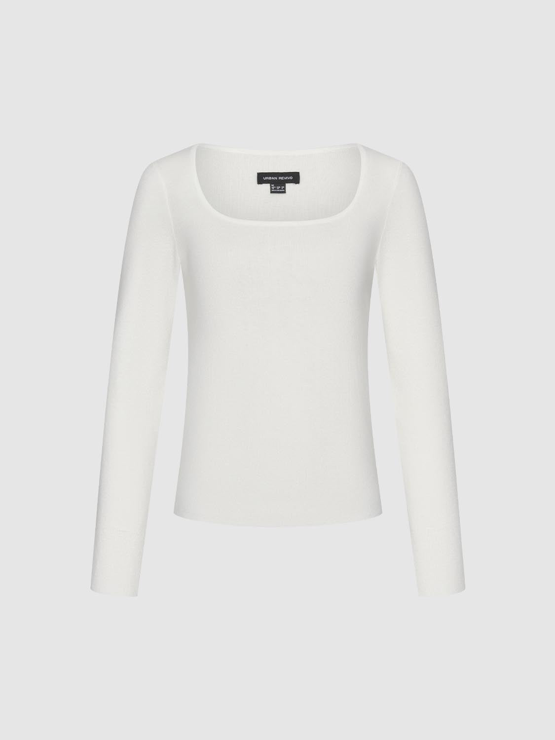Scoop Neck Knitted T-Shirts