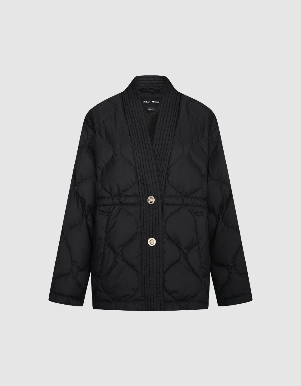 Drop Shoulder Sleeve V-Neck Down Jacket