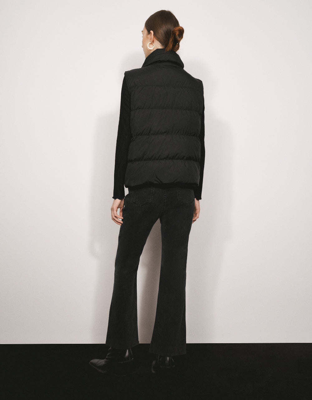 Tweed Stand Collar Puffer Vest