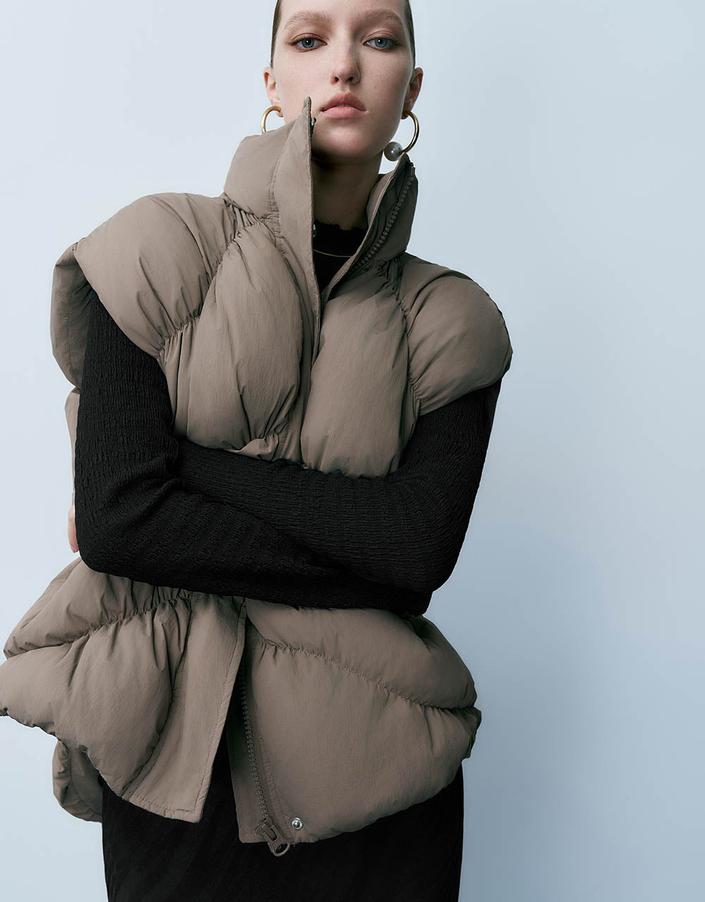 Stand Collar Puffer Waistcoat