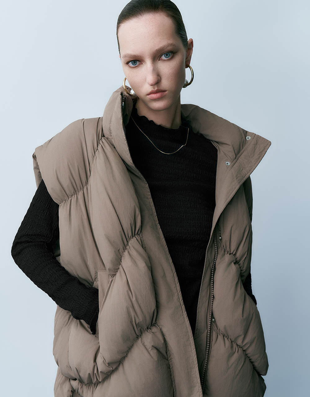 Stand Collar Puffer Waistcoat