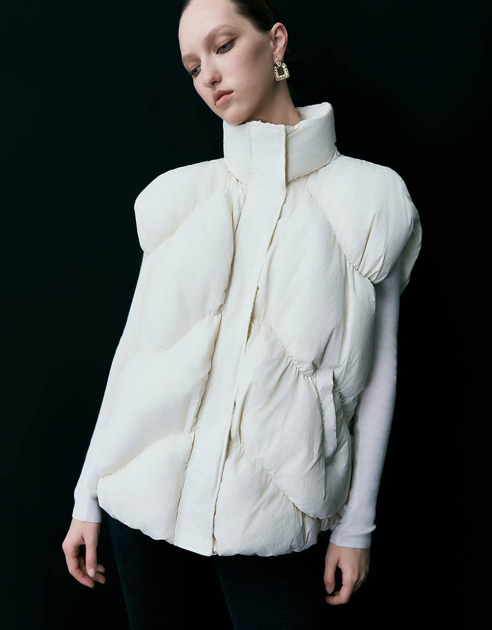 Stand Collar Puffer Waistcoat